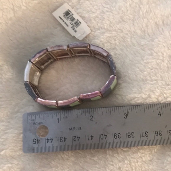 Dark & Light Blue Enamel and Silver Edge Bracelet - Picture 6 of 6